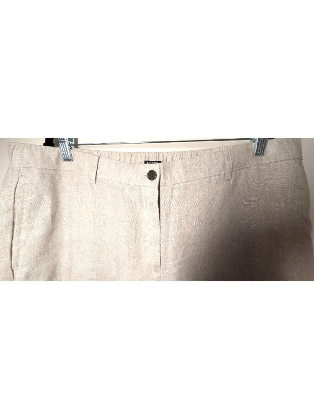 NEW J. Crew Harbor Pant in Natural Linen, Women Size XL